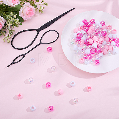 60Pcs 2 Colors Opaque Acrylic Beads DIY-PA0002-19C-1