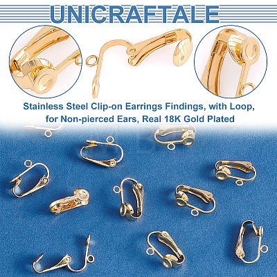 Unicraftale 30Pcs 304 Stainless Steel Clip-on Earrings Findings STAS-UN0051-63-1