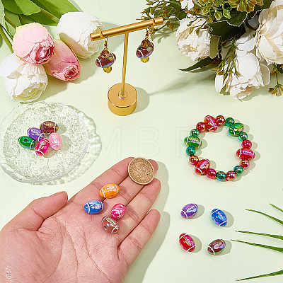 20Pcs UV Plating Opaque Acrylic Beads MACR-SC0002-73-1