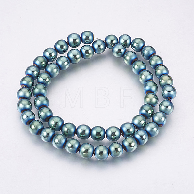 Electroplate Non-Magnetic Synthetic Hematite Beads Strands G-F585-C06-8mm-1