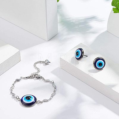 Resin Evil Eye Cabochons CRES-NB0001-15-1