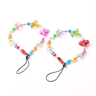 Opaque Acrylic Beads and Eco-Friendly Transparent Acrylic Beads Mobile Straps HJEW-JM00558-1