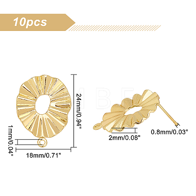 Unicraftale Eco-Friendly Brass Stud Earring Findings KK-UN0001-05G-NR-1