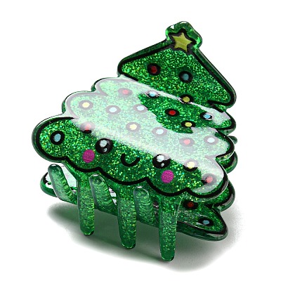 Christmas Theme Glitter Acrylic Claw Hair Clips LS-PHAR-R179-05-1