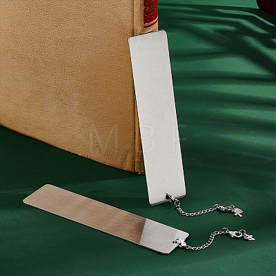 4Pcs Rectangle 201 Stainless Steel Blank Bookmarks AJEW-UN00004-1