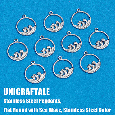 Unicraftale 10Pcs 304 Stainless Steel Pendants STAS-UN0041-64-1