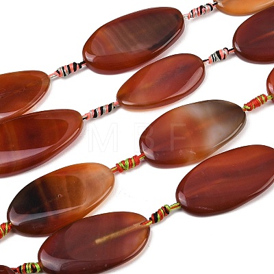 Natural Banded Agate Beads Strands G-F825-H01-02A-1