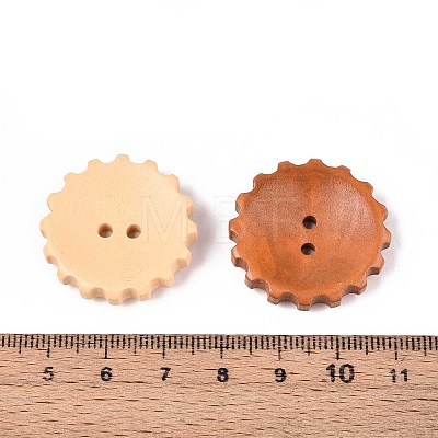 Spray Painted Natural Wood Buttons WOOD-T032-34M-1