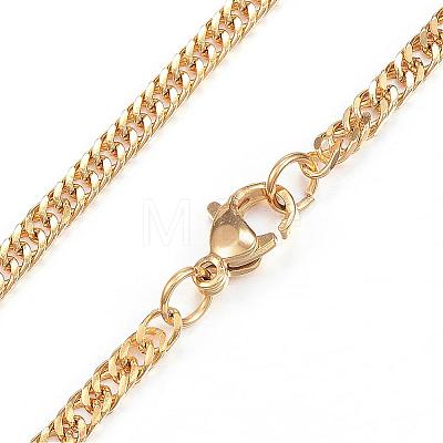 304 Stainless Steel Curb Chain Necklaces NJEW-G283-03G-1