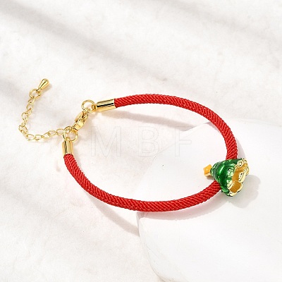 Christmas Nylon Cord Bracelets BJEW-L715-02G-03-1