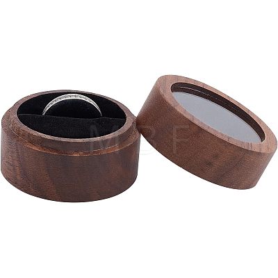 Walnut Wooden Engagement Ring Boxes CON-WH0072-87-1