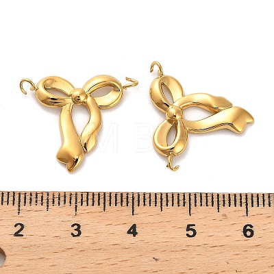 304 Stainless Steel Bowknot Connector Charms STAS-R160-01G-1