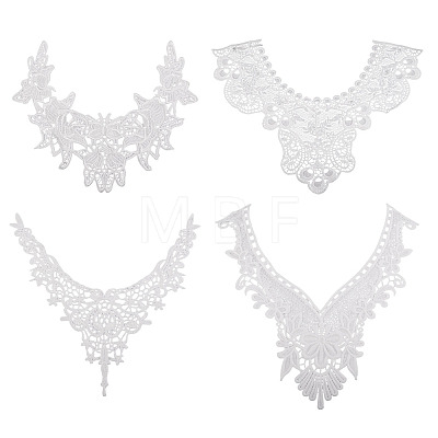 4Pcs 4 Styles Polyester Computerized Embroidery Collar DIY-TA0015-71-1