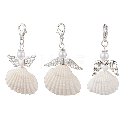 Angel Shell Pendant Decoration HJEW-JM02281-1