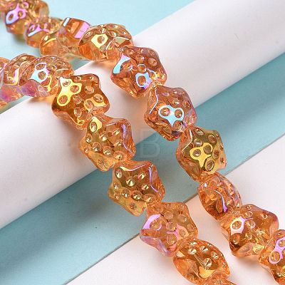 Transparent Electroplate Glass Beads Strands GLAA-C025-01J-1