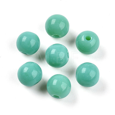 Opaque Solid Color Glass Beads GLAA-N007-6mm-A01-1