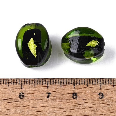 Handmade Silver Foil Glass Beads FOIL-N034-01E-1