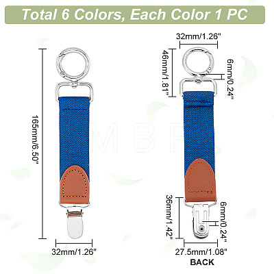 AHADEMAKER 6Pcs 6 Colors Alloy & Iron Hat Clip for Travel AJEW-GA0004-62B-1
