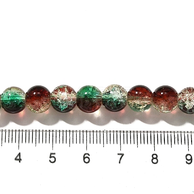 Christmas Theme Crackle Glass Beads Strands X1-CCG-C002-8mm-04-1
