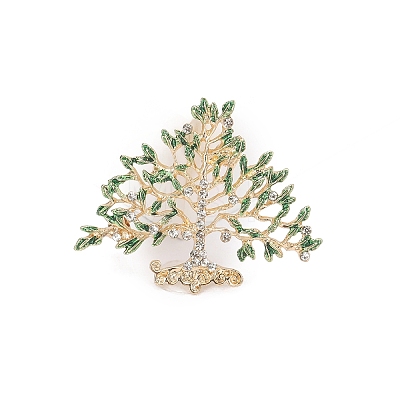 Tree of Life Zinc Alloy Rhinestone Brooch PW-WG34219-01-1