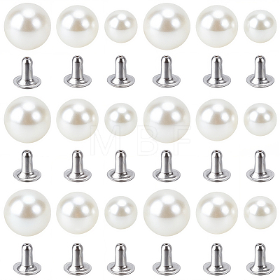 ABS Imitation Pearl Snap Rivet Butt Screw DIY-GF0013-38-1
