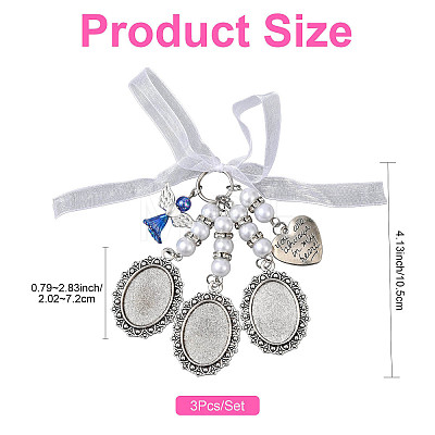3Pcs Alloy & Resin & Acrylic Pendant Decorations HJEW-FS00092-1