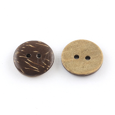 2-Hole Flat Round Coconut Buttons BUTT-R035-004-1
