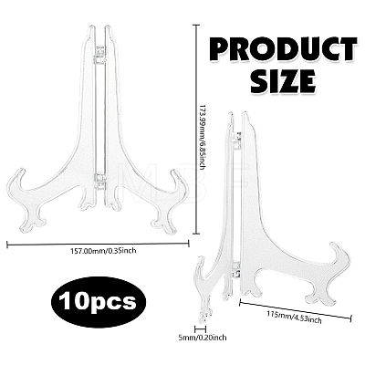 10Pcs Folding Plastic Decorative Plate Display Easels ODIS-GO0001-13-1