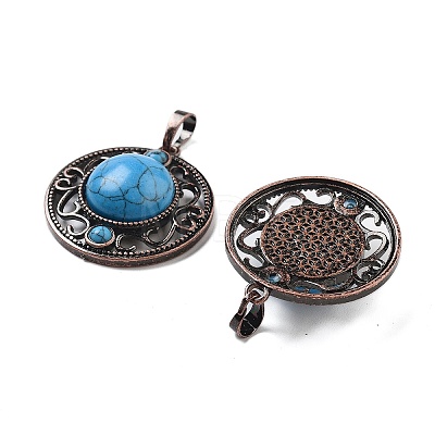 Synthetic Turquoise Pendants G-Q158-03A-R14-1