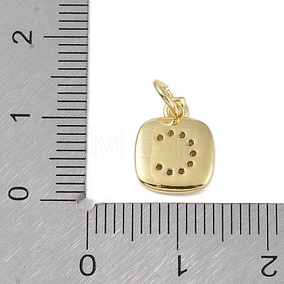 Rack Plating Brass Micro Pave CLear Cubic Zirconia Charms KK-E110-14G-C-1