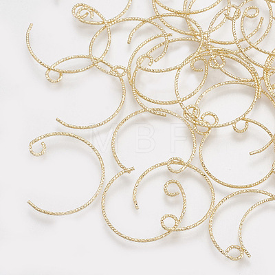 Brass Earring Hooks KK-S348-038-1