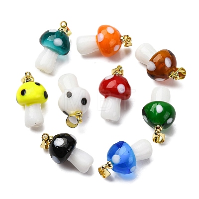 Handmade Lampwork Pendants LAMP-S069-08G-1