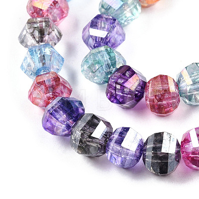 Transparent Electroplate Glass Beads Strands X-EGLA-N006-078I-1