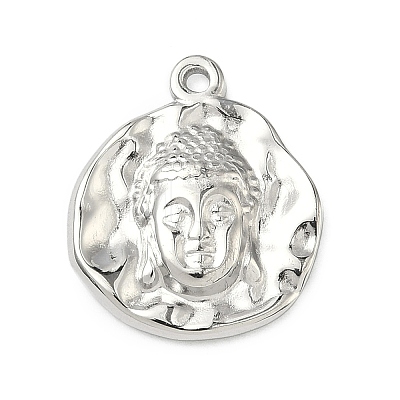 Hammered 304 Stainless Steel Pendants STAS-C167-01P-1