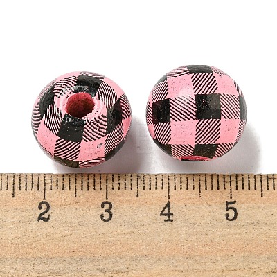 Printed Wood European Beads WOOD-G022-13H-1