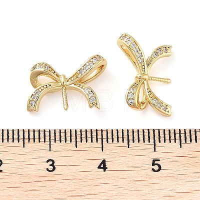 Rack Plating Brass Micro Pave Clear Cubic Zirconia Pendants KK-M280-15G-1