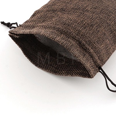 Polyester Imitation Burlap Packing Pouches Drawstring Bags X-ABAG-R004-14x10cm-10-1