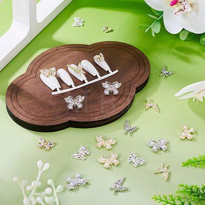 24Pcs 8 Styles Alloy Rhinestone Cabochons MRMJ-TA0001-49-1
