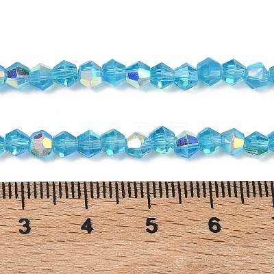 Electroplate Transparent Glass Beads Strands EGLA-K015-18S-1