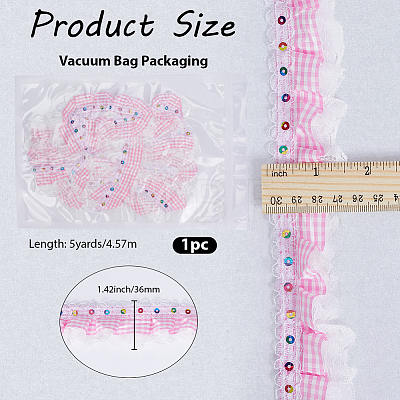 5Yards Polyester Lace Ribbon OCOR-GF0006-20B-1