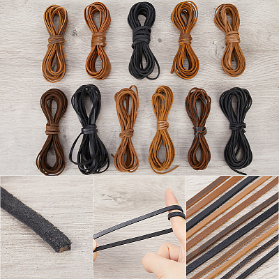 Gorgecraft Flat Cowhide Leather Jewelry Cord LC-GF0001-10B-04-1