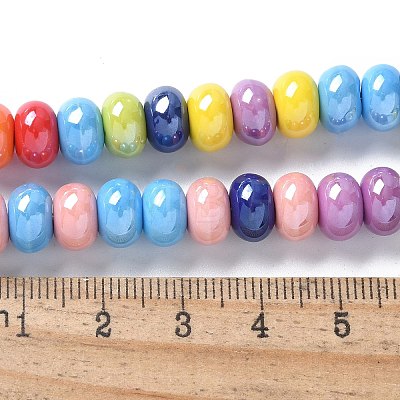 Porcelain Rondelle Beads PORC-Q001-01M-1