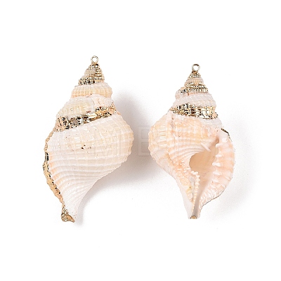 Natural Conch Shell Big Pendants SSHEL-N038-23-1