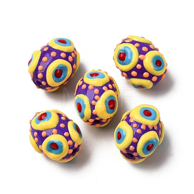 Glass Enamel Beads GLAA-C038-01E-1