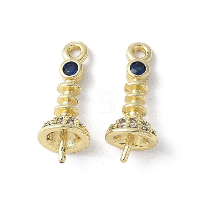 Brass Micro Pave Cubic Zirconia Peg Bails Charms KK-D324-26G-1