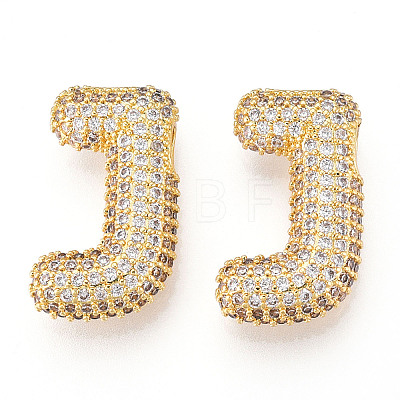 Brass Micro Pave Cubic Zirconia Pendants KK-N254-06G-J-1