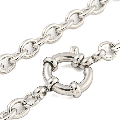 Non-Tarnish 304 Stainless Steel Cable Chain Bracelets for Women BJEW-Q344-05P-1