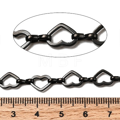 304 Stainless Steel Heart Link Chains CHS-S012-18B-1