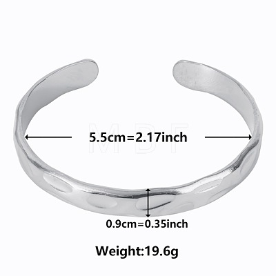 Non-Tarnish Stylish European and American Texture 304 Stainless Steel Cuff Bangles for Women RC0400-1-1