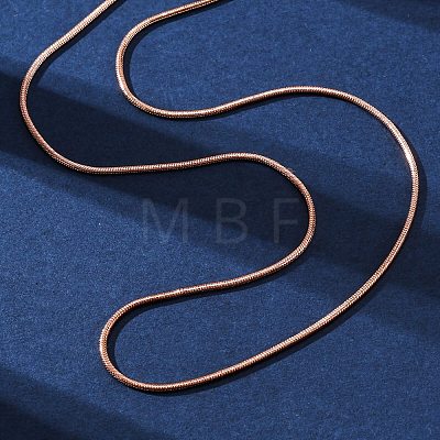 Brass Round Snake Chain Necklaces for Women NJEW-D302-15RG-1